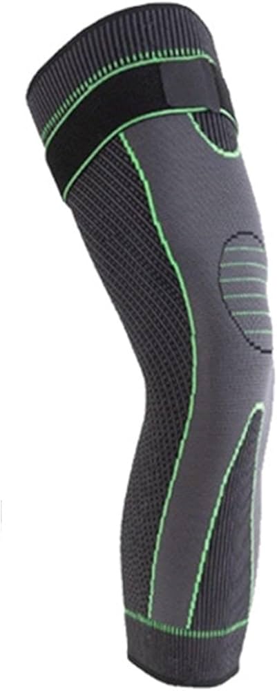 Strapped Knee Pads, Knitted Extended Knee Braces and Leg Pads, Knee Sleeve for Basketball Cycling Running, Sports Knee Supports
