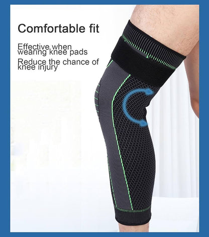 Strapped Knee Pads, Knitted Extended Knee Braces and Leg Pads, Knee Sleeve for Basketball Cycling Running, Sports Knee Supports