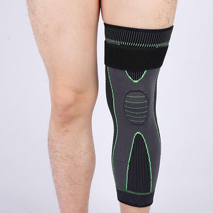 Strapped Knee Pads, Knitted Extended Knee Braces and Leg Pads, Knee Sleeve for Basketball Cycling Running, Sports Knee Supports
