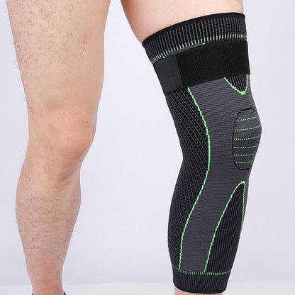 Strapped Knee Pads, Knitted Extended Knee Braces and Leg Pads, Knee Sleeve for Basketball Cycling Running, Sports Knee Supports