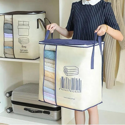 Printed Blanket Organizer with Handles Storage Bag