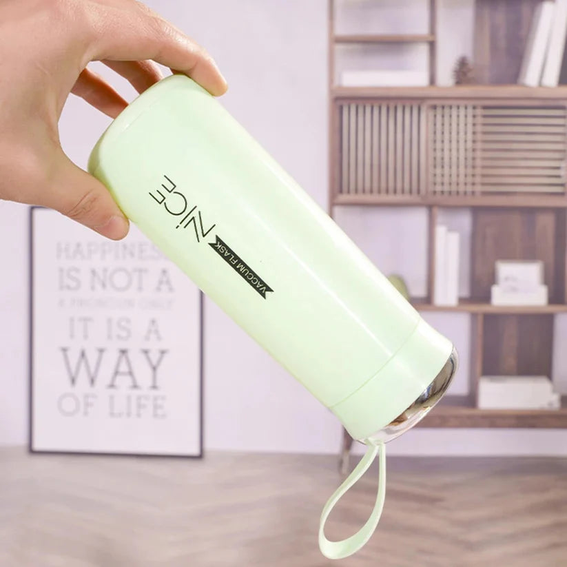 Nice Bottle Glass Water Bottles Natural BPA Free Eco Friendly Reusable Refillable Water Glass Water Bottles Wide Mouth Liquid Storage Leak Proof Caps Perfect For Travel and Storing Beverages Juice Smoothies Tea 450ml Multicolor