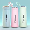 Nice Bottle Glass Water Bottles Natural BPA Free Eco Friendly Reusable Refillable Water Glass Water Bottles Wide Mouth Liquid Storage Leak Proof Caps Perfect For Travel and Storing Beverages Juice Smoothies Tea 450ml Multicolor
