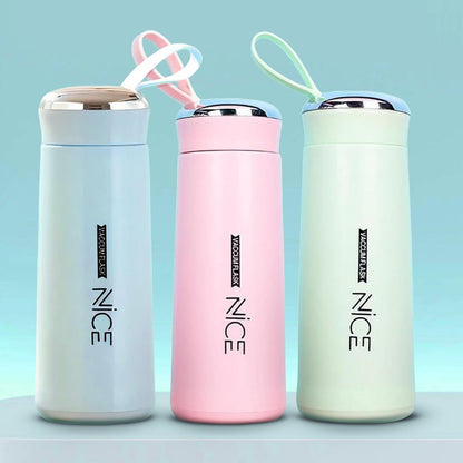 Nice Bottle Glass Water Bottles Natural BPA Free Eco Friendly Reusable Refillable Water Glass Water Bottles Wide Mouth Liquid Storage Leak Proof Caps Perfect For Travel and Storing Beverages Juice Smoothies Tea 450ml Multicolor