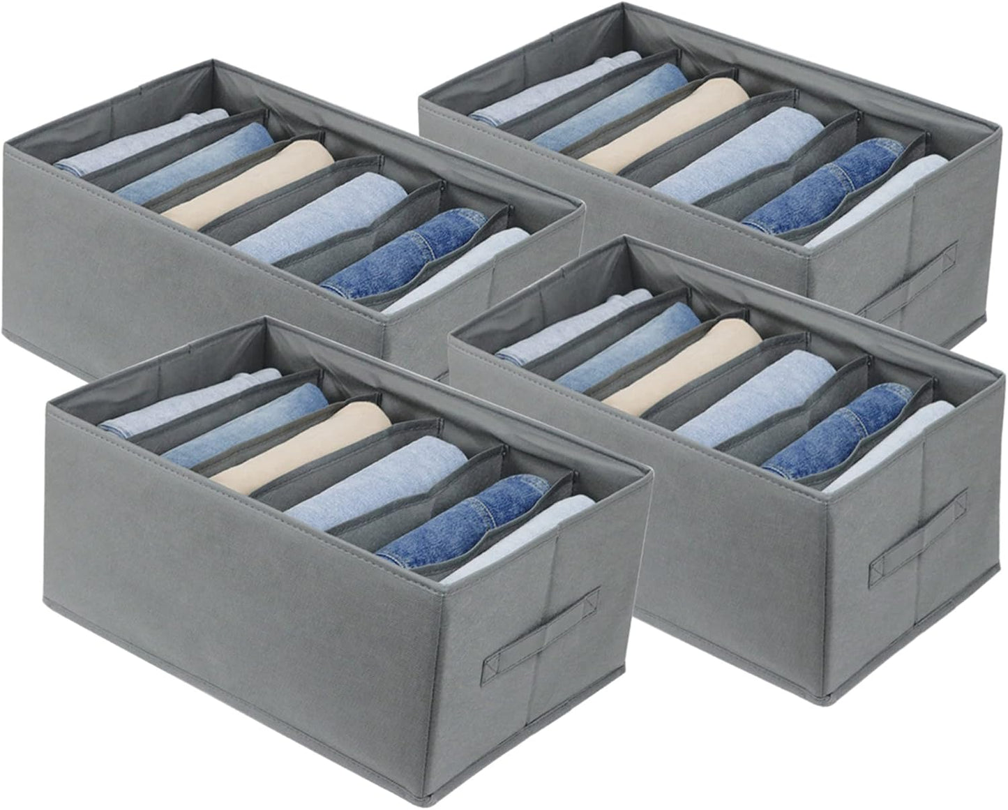 6 Grid Jeans and Clothes Organizer Foldable WardrobeLarge Drawer Organizer for Folded Clothes
