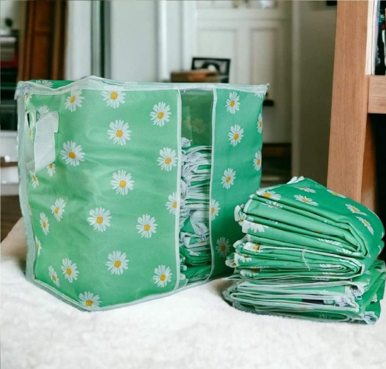 Printed Flower Floral Storage Blanket Bag Oragnizer Random colors