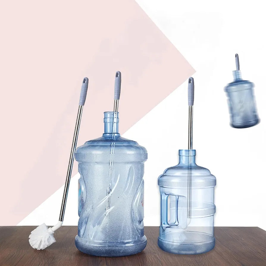 Bottle Brush for 19L Jug, 11 and 19L Water Bottle Cleaning Brush, Long Handle Bucket Brush, 64cm Curved Cleaning Brushes with Stainless Steel Handle for Large
