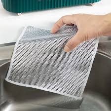 Dish Washing Cleaning Cloth Wire Dish Washing Rugs For Kitchen Dishes Dish Scrubber Kitchen Cleaning Cloth Metal Silver