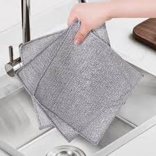 Dish Washing Cleaning Cloth Wire Dish Washing Rugs For Kitchen Dishes Dish Scrubber Kitchen Cleaning Cloth Metal Silver