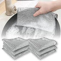 Dish Washing Cleaning Cloth Wire Dish Washing Rugs For Kitchen Dishes Dish Scrubber Kitchen Cleaning Cloth Metal Silver
