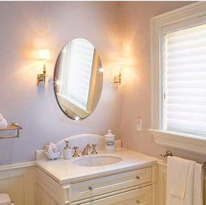 Oval Shape Mirror Wall Sticker Size 11 inch