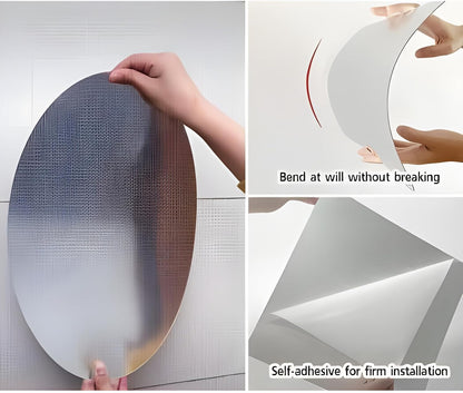Oval Shape Mirror Wall Sticker Size 11 inch