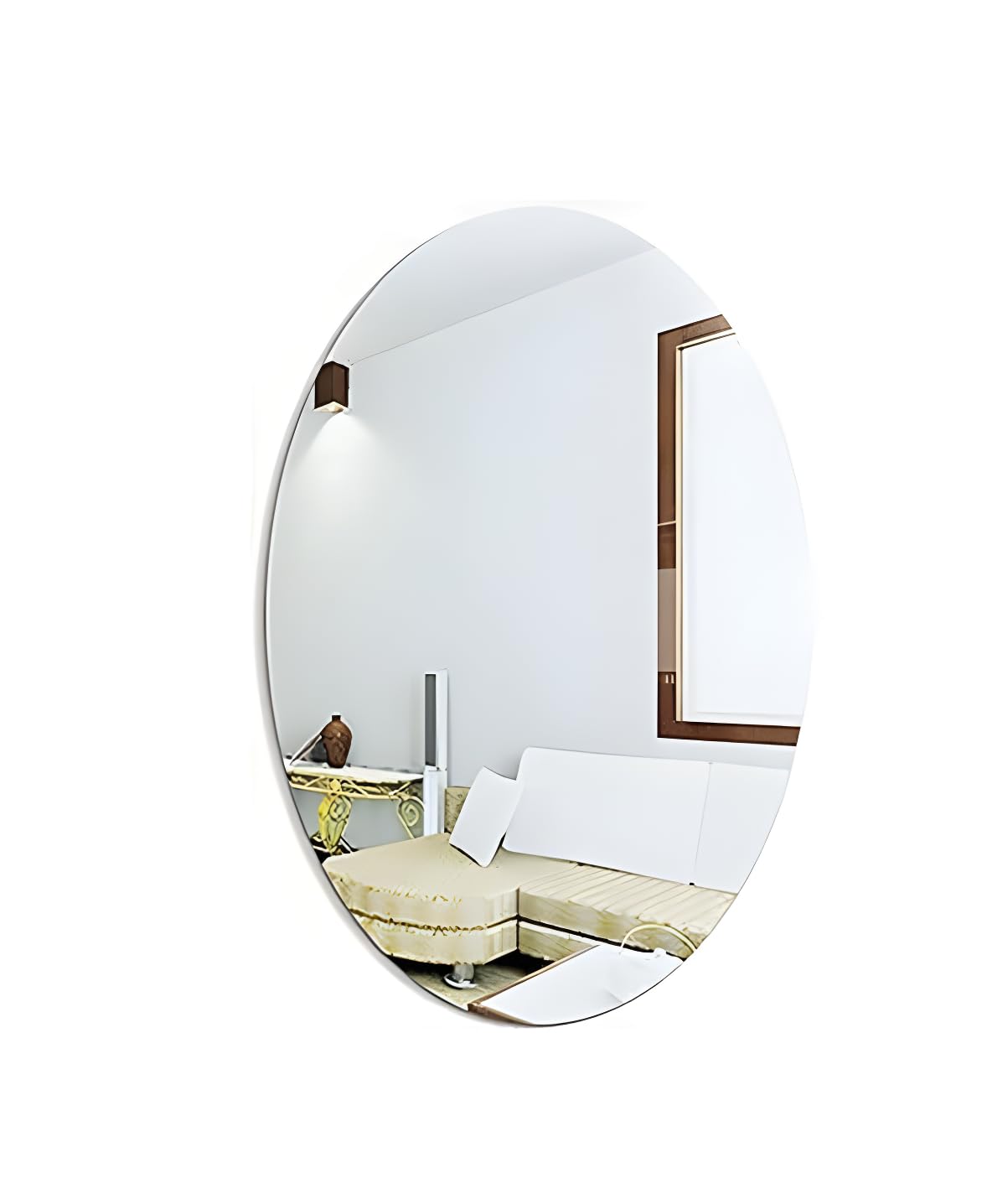 Oval Shape Mirror Wall Sticker Size 11 inch