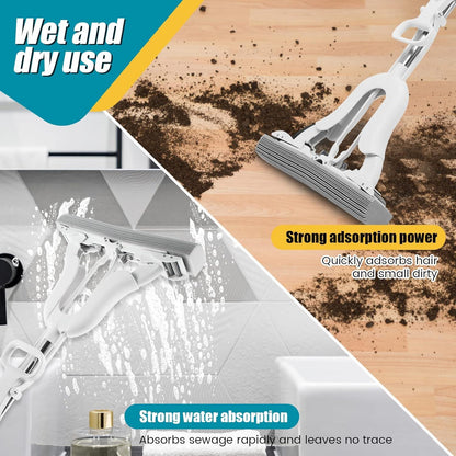 Adjustable Squeeze Water Floor Cleaning Magic Sponge Mop