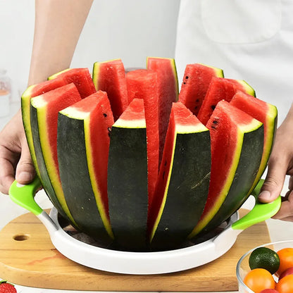 Watermelon Cutter Extra Large Watermelon Slicer, Melon Slicer Multifunctional Handheld Home Stainless Steel Round Fruit Divider Fruits Cutting Slicing