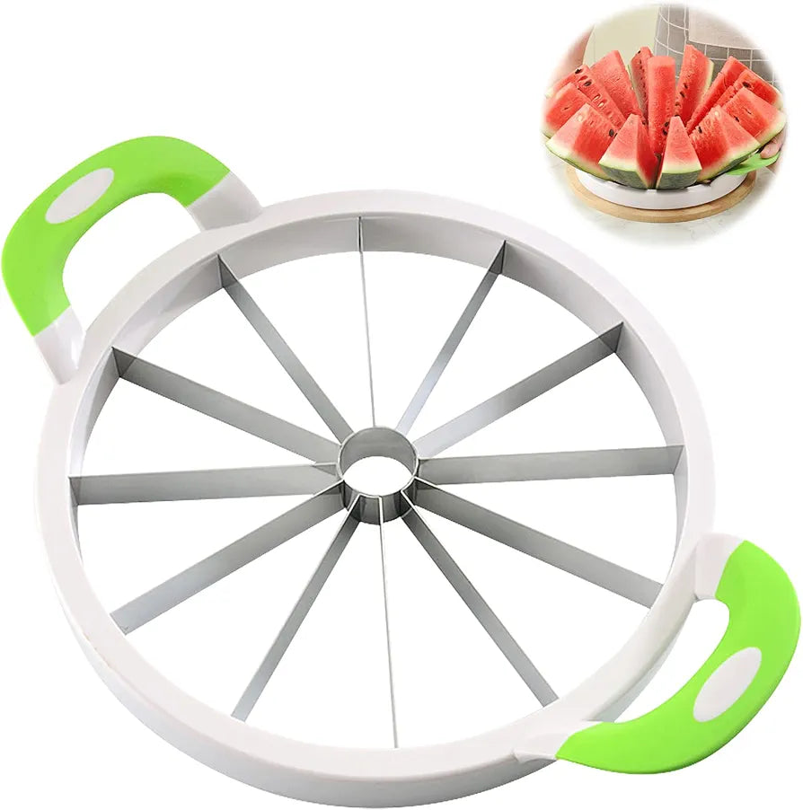 Watermelon Cutter Extra Large Watermelon Slicer, Melon Slicer Multifunctional Handheld Home Stainless Steel Round Fruit Divider Fruits Cutting Slicing