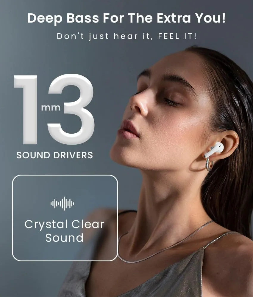 A9 Pro High Quality Sound, ENC Noise Reduction Wireless AirPods With Smart Touch Screen Control