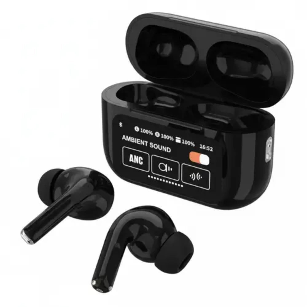 A9 Pro High Quality Sound, ENC Noise Reduction Wireless AirPods With Smart Touch Screen Control Black