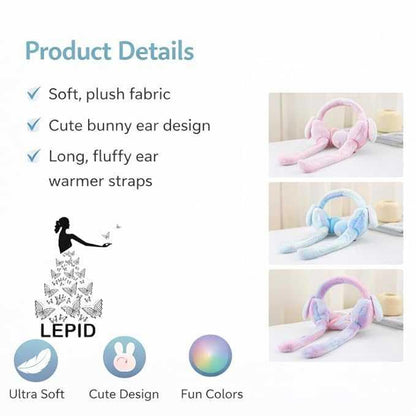 Cute Rabbit Earmuffs for Girls – Soft Plush Winter Ear Warmers
