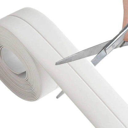 Cover Tape Self-Adhesive Tape Wall Sealing Strip for Kitchen and Bathroom - White