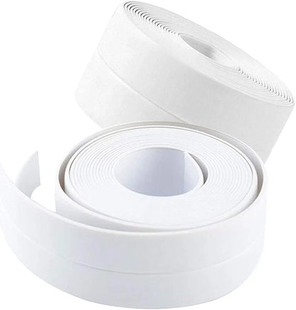Cover Tape Self-Adhesive Tape Wall Sealing Strip for Kitchen and Bathroom - White