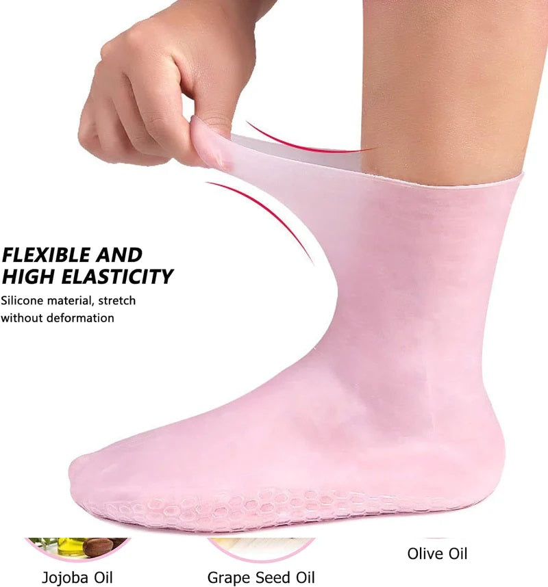Silicon Gel Moisturizing Sock, Foot Care Protector, Women Foot Spa Pedicure Silicone Sock, Pedicure Socks For Dry Cracked Feet Heel And Soften Rough Skin