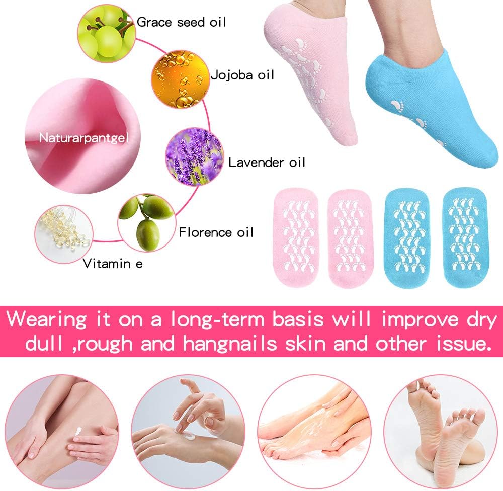 1 Pairs of Gel Socks - Soft Moisturising Socks, Gel Socks, Spa Socks, Super Soft Spa Socks with Gel, Moisturising Socks, Can be Used for Cracked Skin