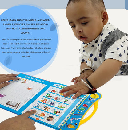 Kids Intelligence English Letters & Words Learning Sound Book - Fun Educational Toys, Activities with Numbers, Shapes, Animals Phonetic Learning for Toddlers (E-Book, Multi)