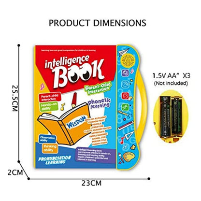 Kids Intelligence English Letters & Words Learning Sound Book - Fun Educational Toys, Activities with Numbers, Shapes, Animals Phonetic Learning for Toddlers (E-Book, Multi)