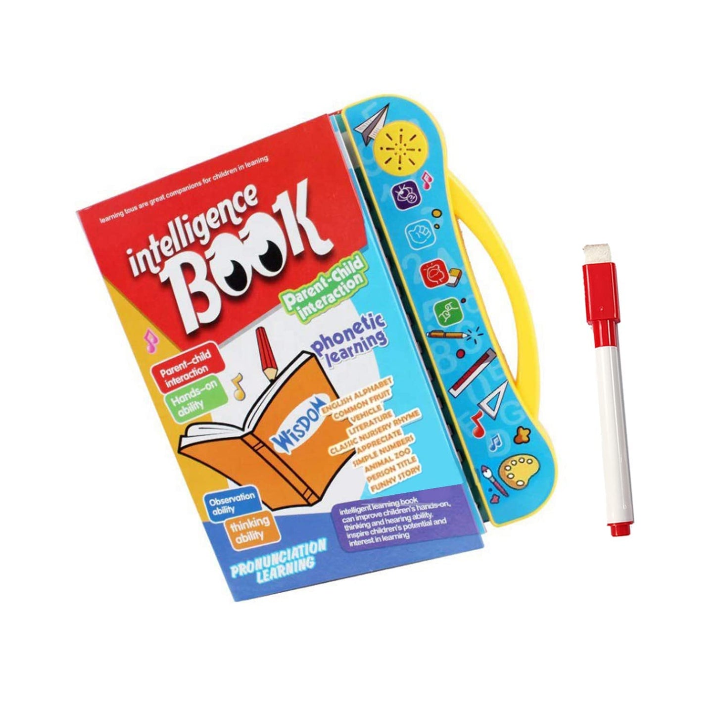 Kids Intelligence English Letters & Words Learning Sound Book - Fun Educational Toys, Activities with Numbers, Shapes, Animals Phonetic Learning for Toddlers (E-Book, Multi)
