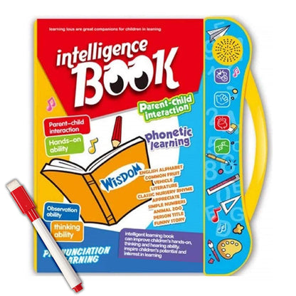 Kids Intelligence English Letters & Words Learning Sound Book - Fun Educational Toys, Activities with Numbers, Shapes, Animals Phonetic Learning for Toddlers (E-Book, Multi)