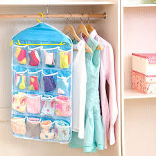 16 Grid Pockets Clear Hanging Bag Socks Bra Underwear Stationery Rack Hanger Storage Saving Space Tidy Organize