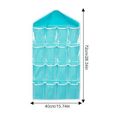 16 Grid Pockets Clear Hanging Bag Socks Bra Underwear Stationery Rack Hanger Storage Saving Space Tidy Organize
