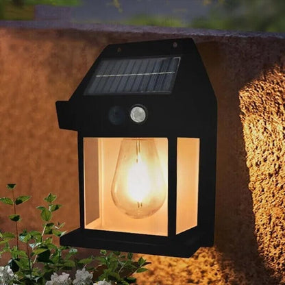 Solar Sensor Ligh Solar Tungsten Filament Lamp Outdoor Waterproof Intelligent Induction Wall Lamp