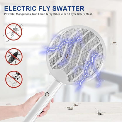 Foldable Mosquito Killer Racket Trap Rechargeable Bug Zapper Racket