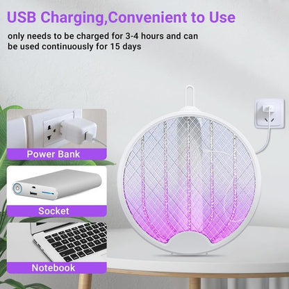 Foldable Mosquito Killer Racket Trap Rechargeable Bug Zapper Racket