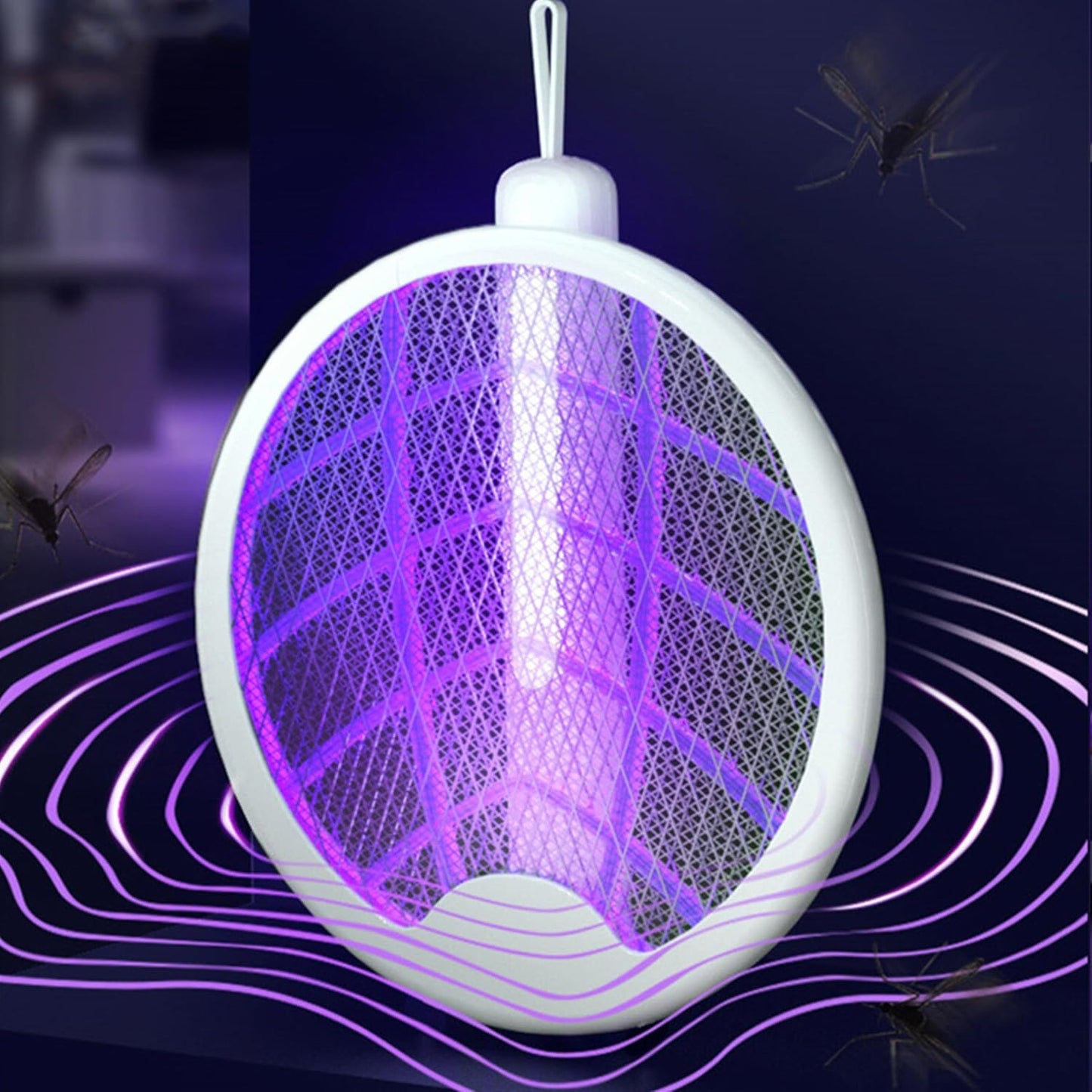 Foldable Mosquito Killer Racket Trap Rechargeable Bug Zapper Racket