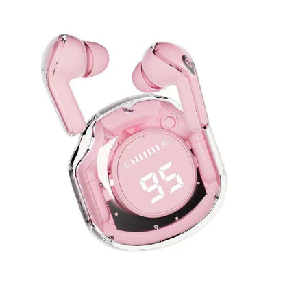 Air31 earbuds With SILICON POUCH wireless crystal Transparent and Bluetooth Air 31Type C