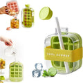 2-in-1 Zero Touch Ice Cube Bottle with Press Release Tray & Lid