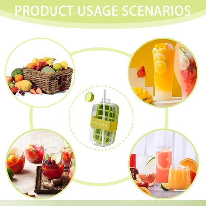 2-in-1 Zero Touch Ice Cube Bottle with Press Release Tray & Lid