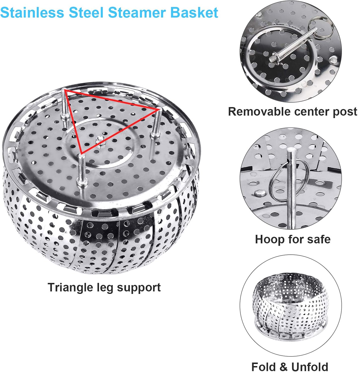 Food Steamer Collapsible Expandable Steamer Insert for Vegetables, Dumplings & Food Cooking