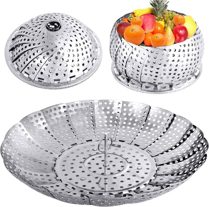 Food Steamer Collapsible Expandable Steamer Insert for Vegetables, Dumplings & Food Cooking