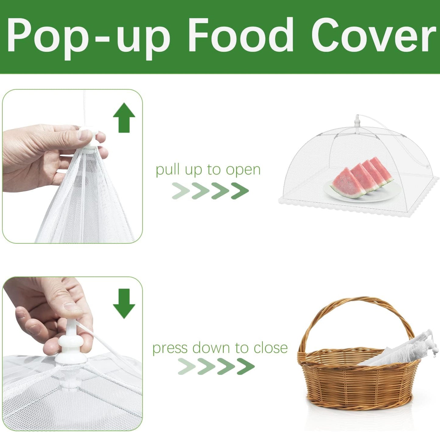 Foldable Mesh Food Cover Tent | Pop-Up Kitchen Food Protector for Fruits, Meals & Outdoor Dining