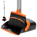 Broom and Dustpan Set Adjustable Handle Broom with Dustpan Combo Set with Dustpans Teeth to Automatically Clean Hair Suitable for Home Kitchen Office Hall Lobby