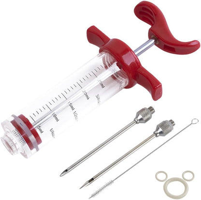 Meat Injector Syringe - for BBQ Grill Premium Portable Turkey Injector kit for Smoker Marinades Injectors for Meats