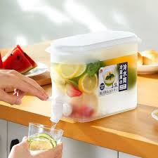 Cold Kettle with Faucet Refrigerator Fruit Teapot Summer Household Lemonade Bottle Large Capacity Ice Water Cool Bucket