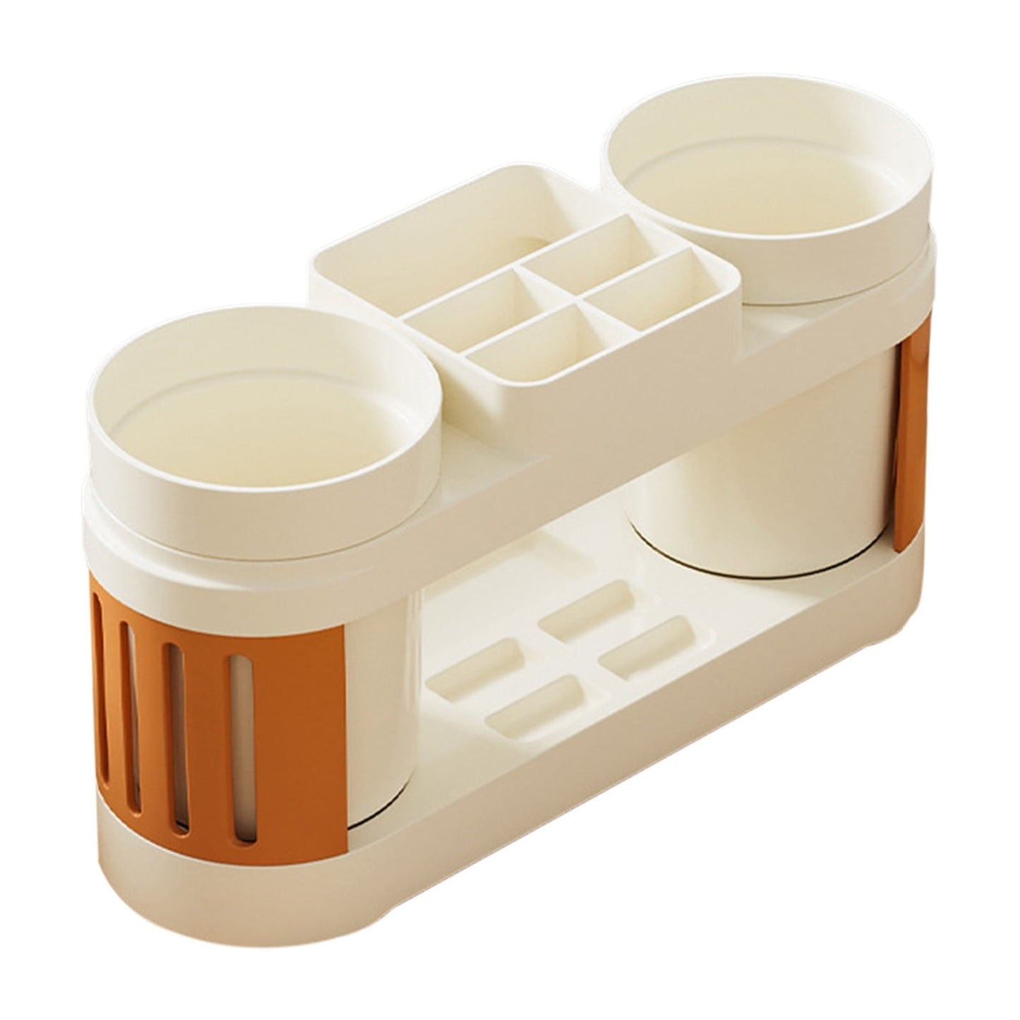 Toothbrush Holders for Bathrooms Toothbrush Holder with 2 Cups Set Tooth Brush Toothpaste Caddy Storage Small Bathroom Countertop Organizer Stand