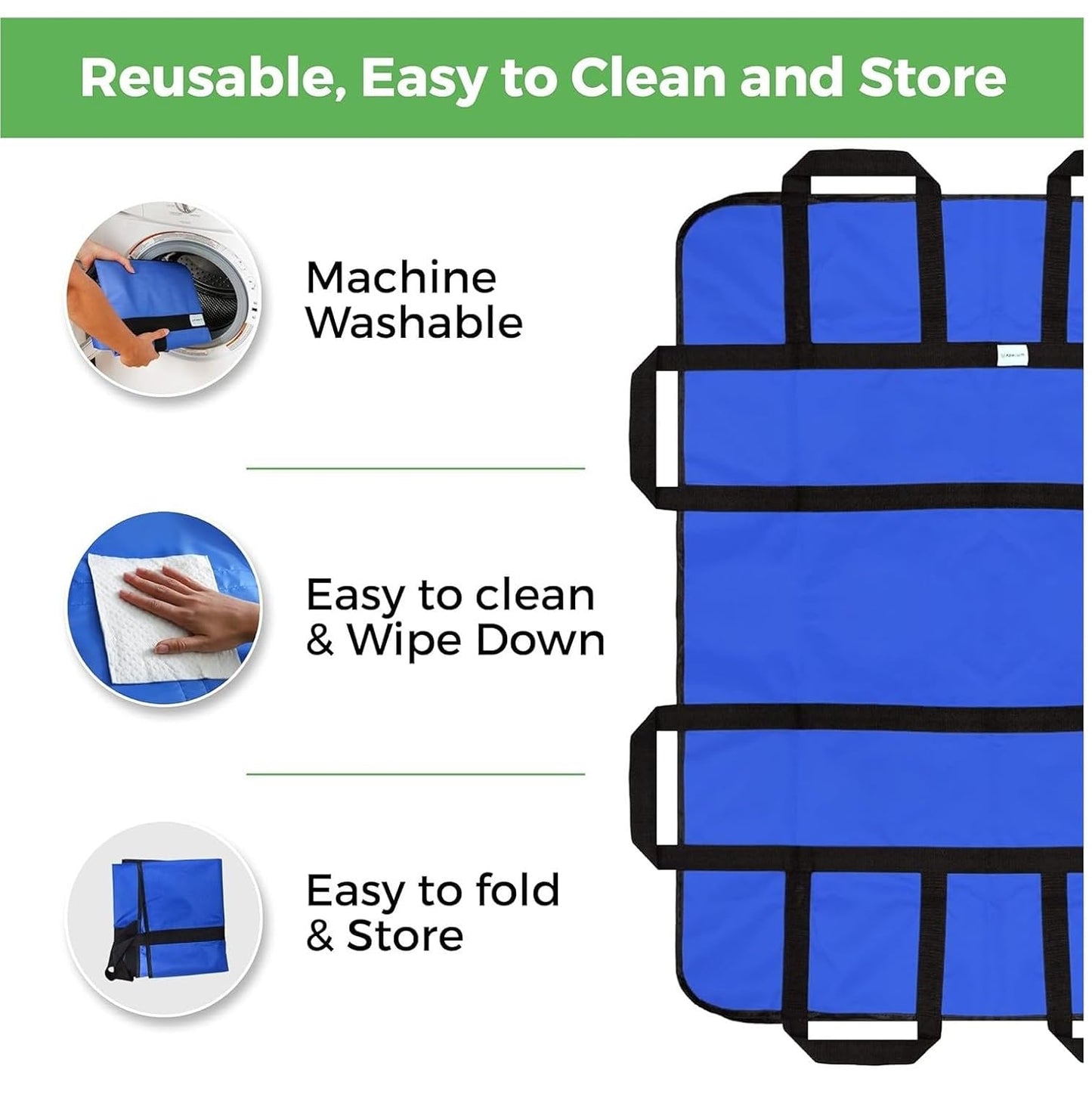 Positioning Bed Pad with Handles Washable Draw Sheets for Hospital Bed Ridden Patient Clothes Waterproof Glide Sheets for Patients Moving Pad for Lifting & Transfer Sheet 44" x 27" Inches
