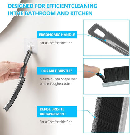 Hard Bristle Crevice Cleaning Brush Cleaning Tools for Household Use Multifunctional Gap Cleaning Supplies for Kitchen Bathroom Toilet Window Vehicle Faucets Grout Home Plastic