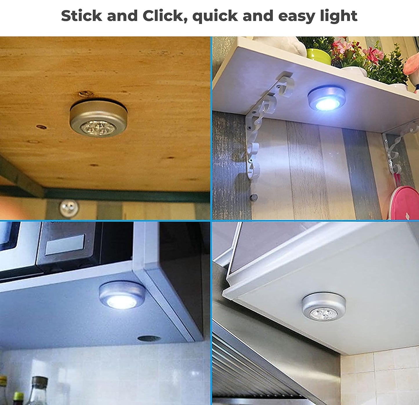 1PC Tap 3 Led Light Cell Operated